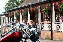 Bisley Pavilion terrace - motorbike